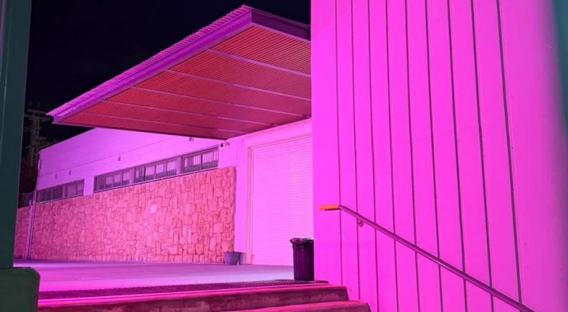 المراكز الجماهيرية أسوار عكا تطلق مبادرة للتوعية بسرطان الثدي وتضيء المركز الثقافي باللون الوردي