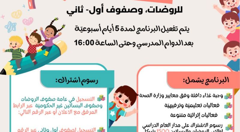 المراكز الجماهيريّة أسوار عكا تعلن عن فتح باب التسجيل لبرنامج اليوم الطويل براعم " نتسانيم " للروضات، طلاب أول- ثاني. المراكز الجماهيريّة أسوار عكا تعلن عن فتح باب التسجيل لبرنامج اليوم الطويل براعم " نتسانيم " للروضات، طلاب أول- ثاني.