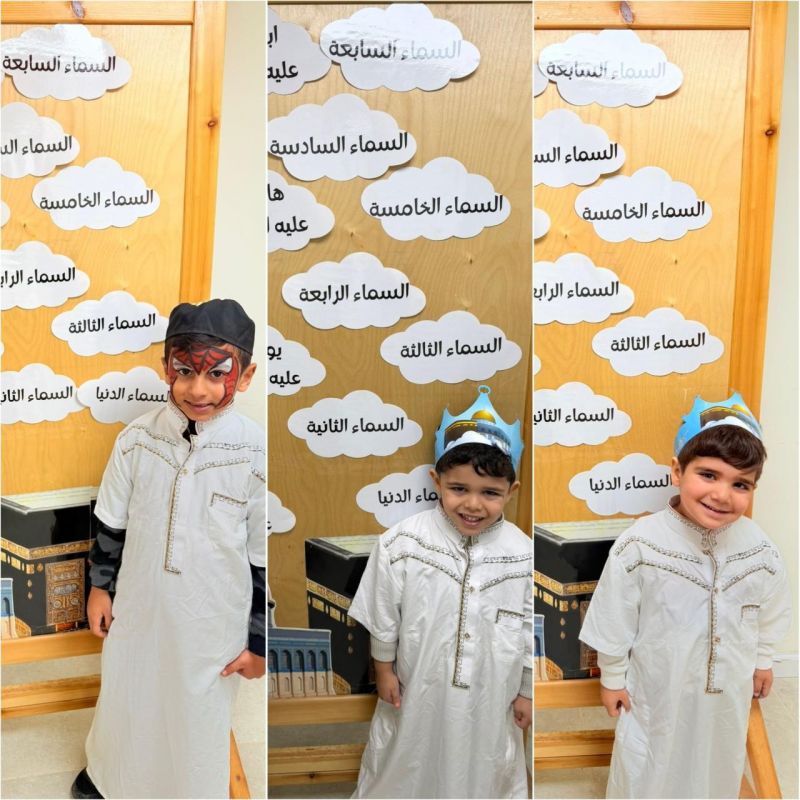الأطفال يتقدمون بأجمل التهاني بمناسبة ذكرى الاسراء والمعراج.
