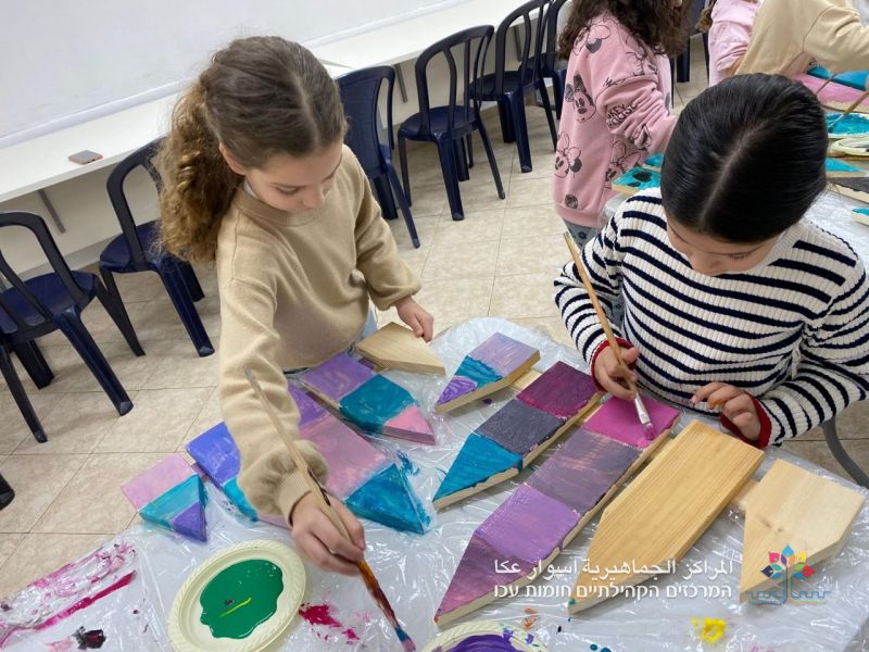 ورشة النجار الصغير في نادي أولاد المراكز الجماهيرية أسوار عكا.